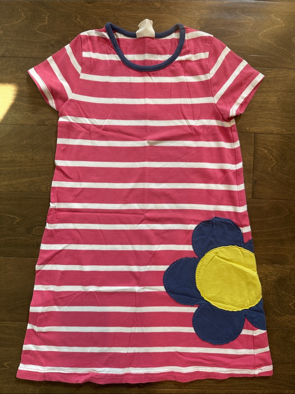 MiniBoden Soft Flower Appliqué Dress, Size 7-8Y.